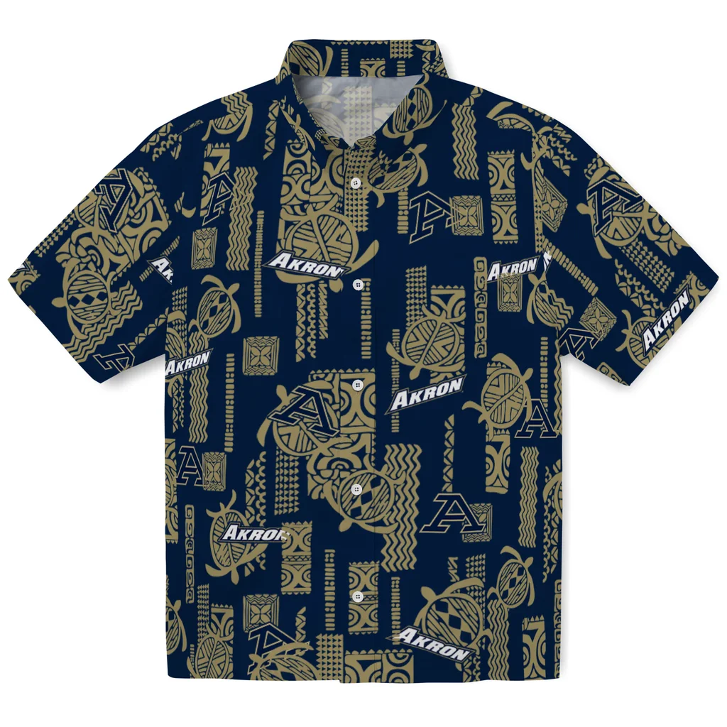 Akron Zips Hawaiian Shirt - Turtle Lines akron zips turtle lines blue hawaiian shirts best selling
