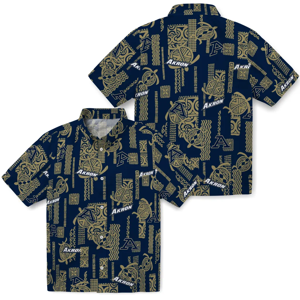 Akron Zips Hawaiian Shirt - Turtle Lines akron zips turtle lines blue hawaiian shirts high quality