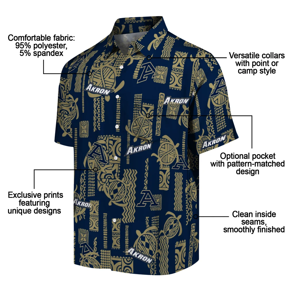 Akron Zips Hawaiian Shirt - Turtle Lines akron zips turtle lines blue hawaiian shirts new arrival