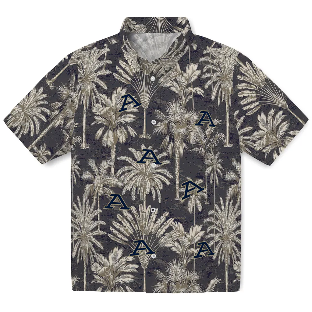Akron Zips Hawaiian Shirt - Vintage Palm Tree akron zips palm shadows blue hawaiian shirts best selling