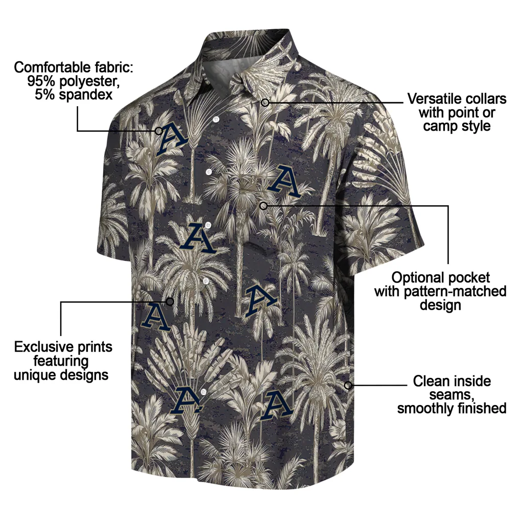 Akron Zips Hawaiian Shirt - Vintage Palm Tree akron zips palm shadows blue hawaiian shirts new arrival