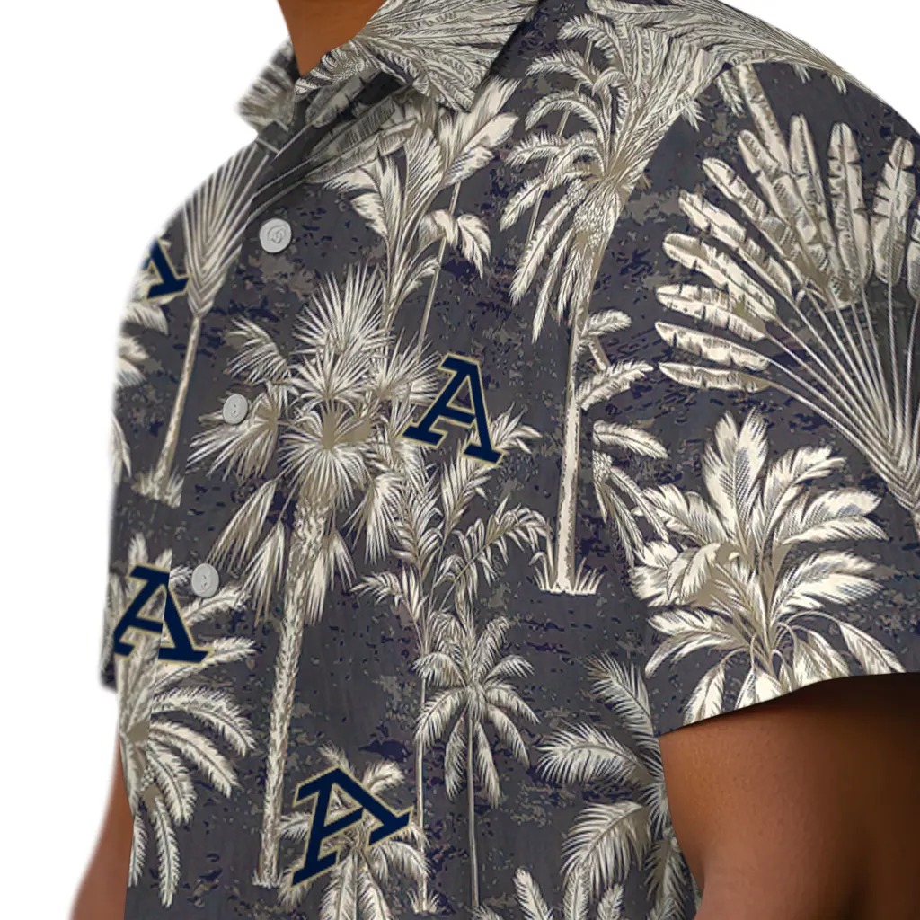 Akron Zips Hawaiian Shirt - Vintage Palm Tree akron zips palm shadows blue hawaiian shirts trendy