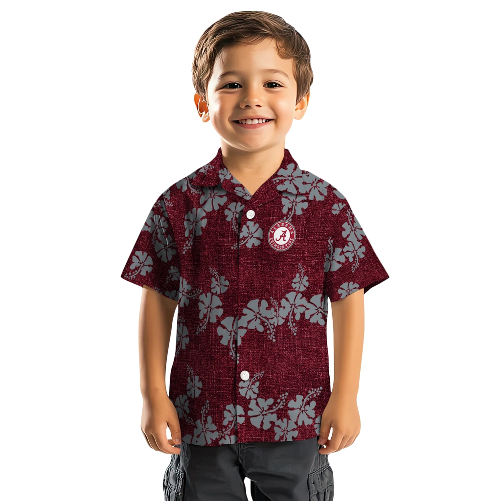 Alabama Crimson Tide Hawaiian Shirt - 50th State Flower alabama crimson tide hibiscus petals crimson hawaiian shirts top rated