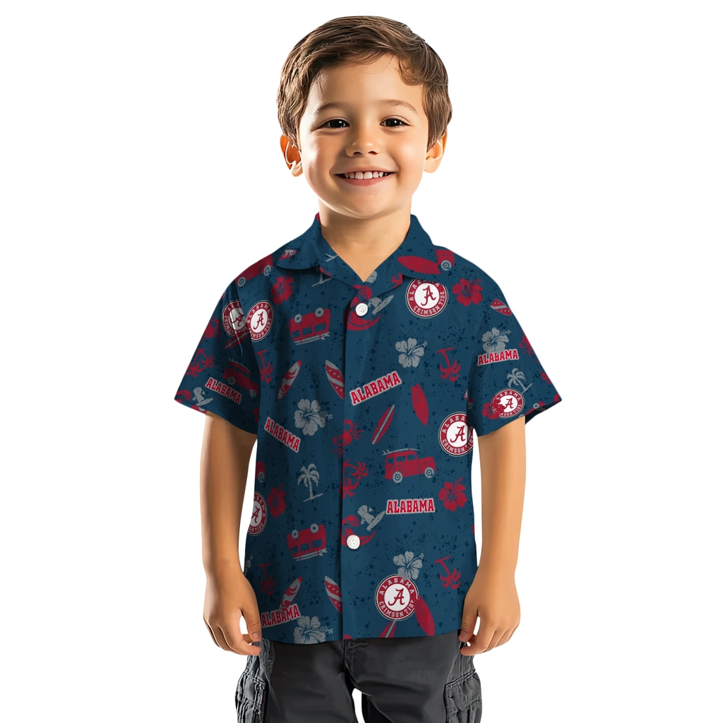 Alabama Crimson Tide Hawaiian Shirt - Beach Vibe alabama crimson tide beach vibe navy hawaiian shirts top rated