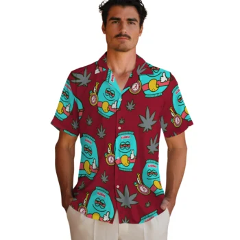 alabama crimson tide bong smile crimson hawaiian shirts fashion forward