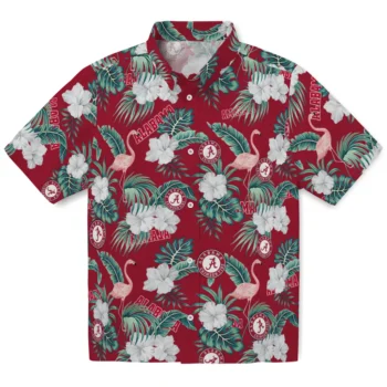 alabama crimson tide flamingo palms crimson hawaiian shirts best selling