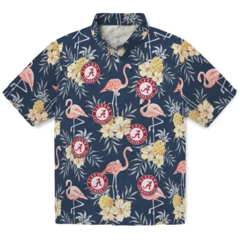 alabama crimson tide flamingo hibiscus navy hawaiian shirts best selling