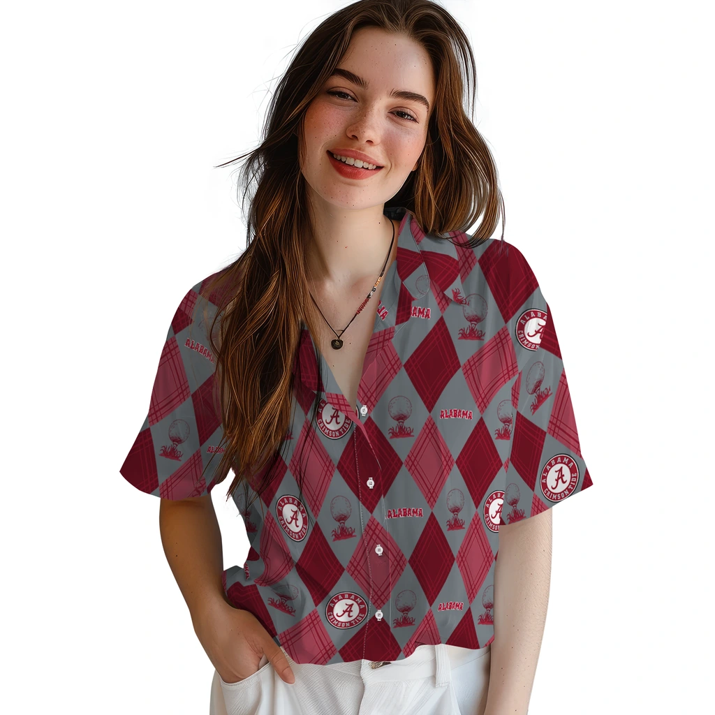Alabama Crimson Tide Hawaiian Shirt - Golfing Plaid alabama crimson tide balloon plaid crimson hawaiian shirts latest model