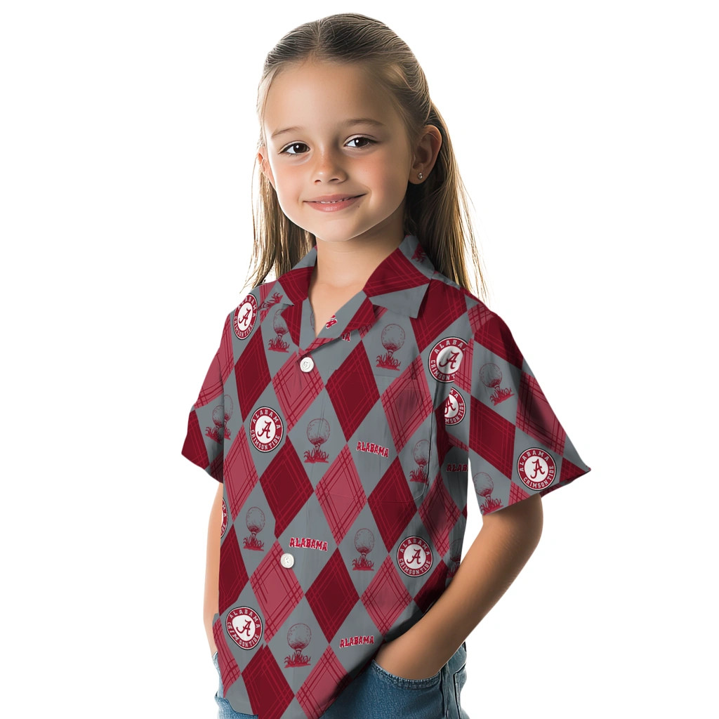 Alabama Crimson Tide Hawaiian Shirt - Golfing Plaid alabama crimson tide balloon plaid crimson hawaiian shirts premium grade