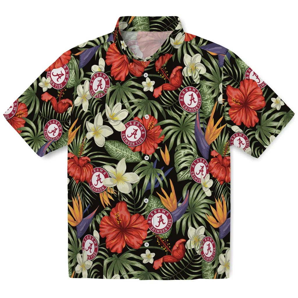 Alabama Crimson Tide Hawaiian Shirt - Hawaii Floral Hibiscus alabama crimson tide hibiscus bird hawaiian shirts best selling