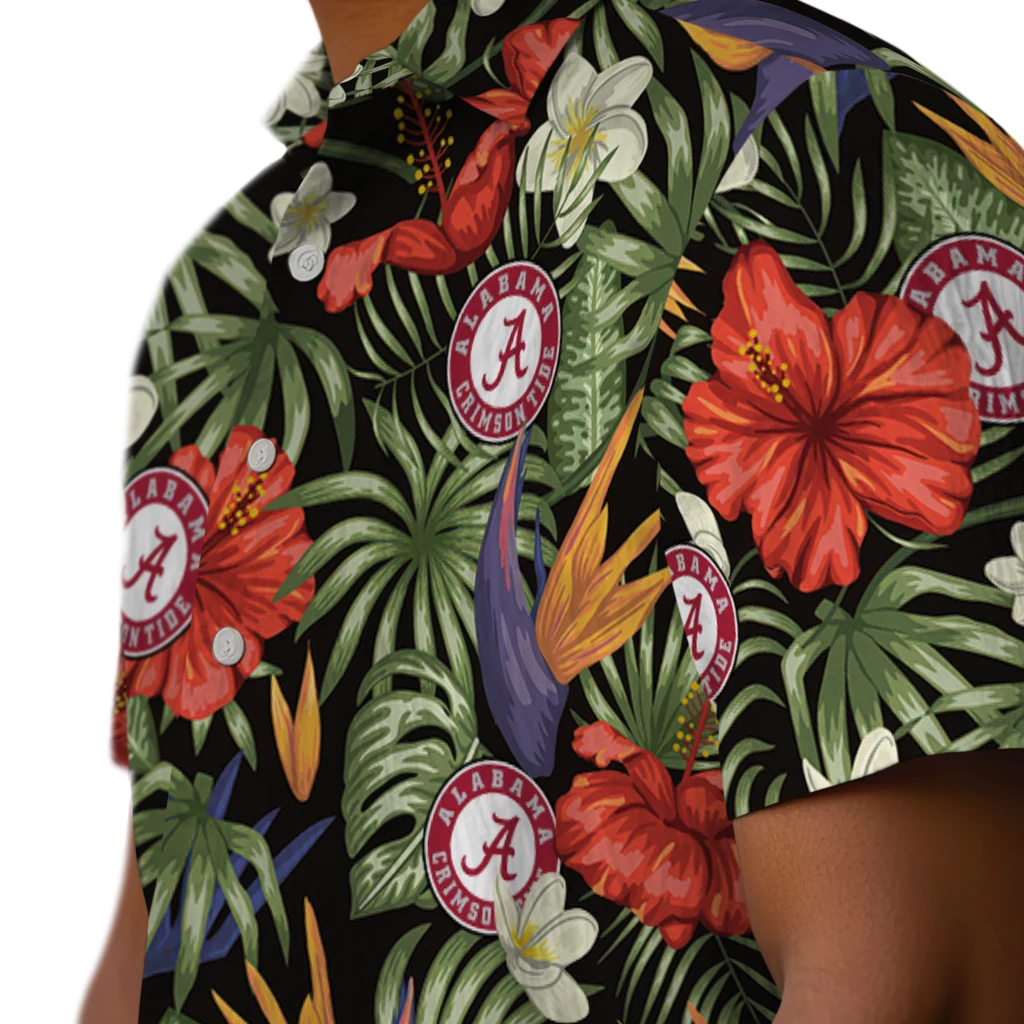 Alabama Crimson Tide Hawaiian Shirt - Hawaii Floral Hibiscus alabama crimson tide hibiscus bird hawaiian shirts trendy