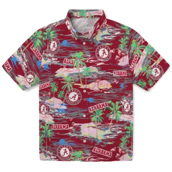 alabama crimson tide flamingo retreat crimson hawaiian shirts best selling