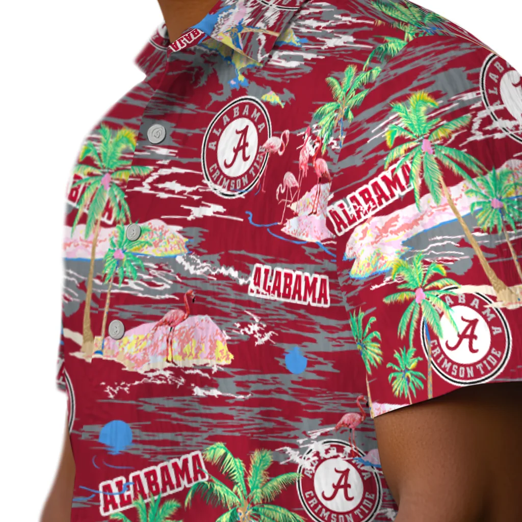 Alabama Crimson Tide Hawaiian Shirt - Hawaii Island alabama crimson tide flamingo retreat crimson hawaiian shirts trendy
