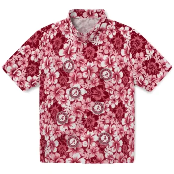 alabama crimson tide hibiscus blooms crimson hawaiian shirts best selling