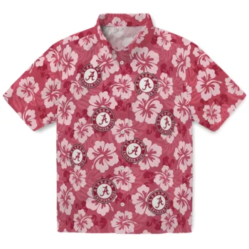 alabama crimson tide hibiscus cluster crimson hawaiian shirts best selling
