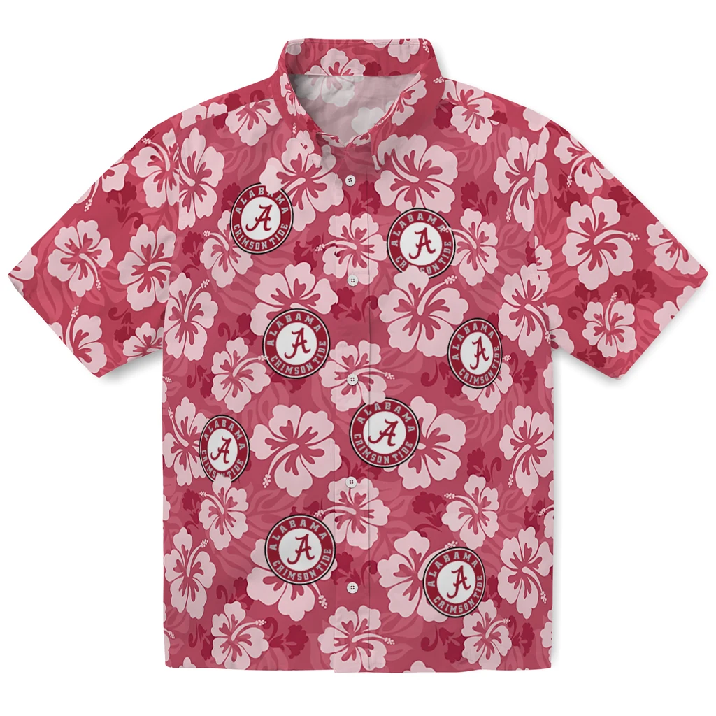 Alabama Crimson Tide Hawaiian Shirt - Hibiscus Cluster alabama crimson tide hibiscus cluster crimson hawaiian shirts best selling
