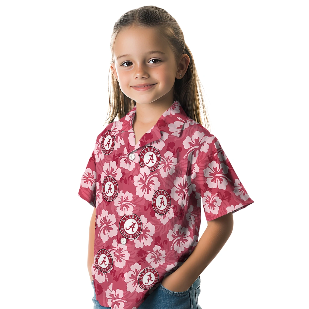 Alabama Crimson Tide Hawaiian Shirt - Hibiscus Cluster alabama crimson tide hibiscus cluster crimson hawaiian shirts premium grade