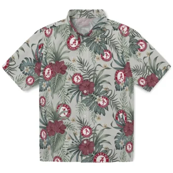 alabama crimson tide hibiscus designs beige hawaiian shirts best selling