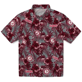 alabama crimson tide hibiscus exotic crimson hawaiian shirts best selling