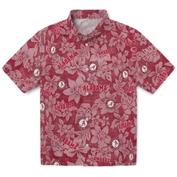 alabama crimson tide hibiscus oasis crimson hawaiian shirts best selling