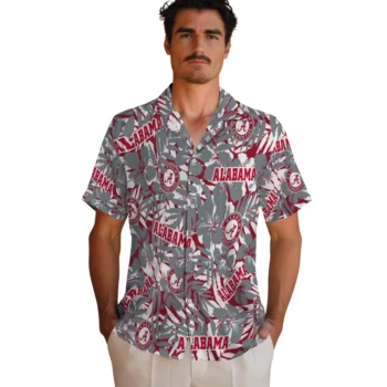 alabama crimson tide hibiscus overlay hawaiian shirts fashion forward