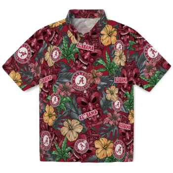 alabama crimson tide tiki jungle crimson hawaiian shirts best selling