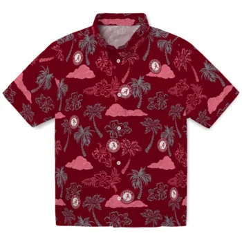 alabama crimson tide palm and clouds crimson hawaiian shirts best selling