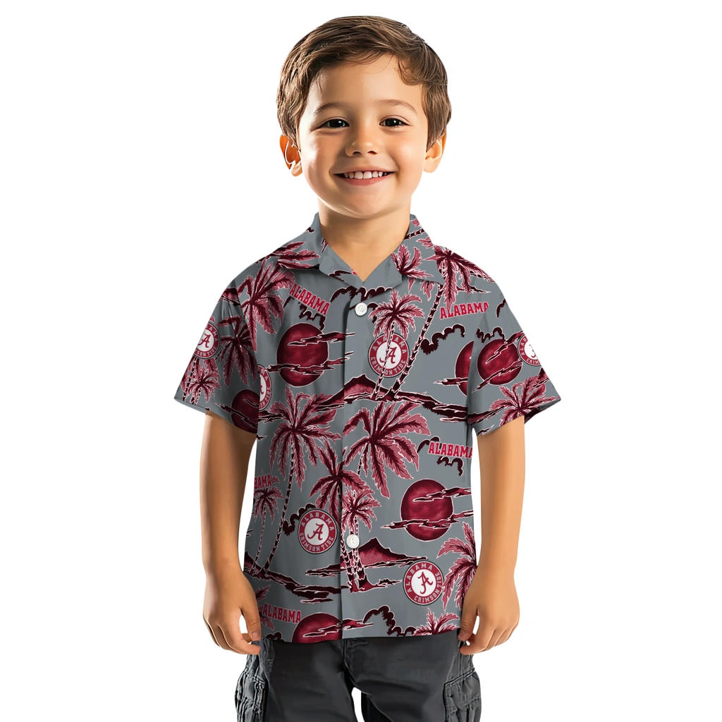 Alabama Crimson Tide Hawaiian Shirt - Palm Sunset alabama crimson tide palm sunset hawaiian shirts top rated