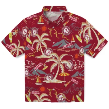 alabama crimson tide palm tree island crimson hawaiian shirts best selling
