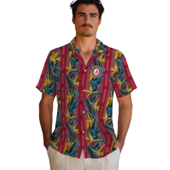 alabama crimson tide paradise vines crimson hawaiian shirts fashion forward