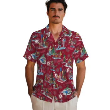 alabama crimson tide simpsons christmas crimson hawaiian shirts fashion forward