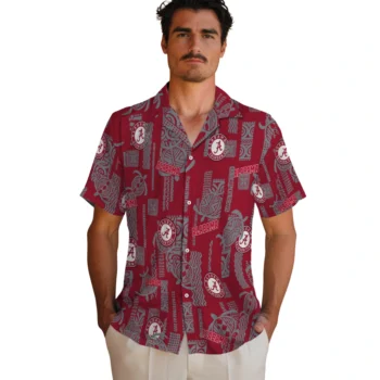 alabama crimson tide turtle lines crimson hawaiian shirts fashion forward