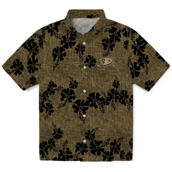 anaheim ducks hibiscus petals gold hawaiian shirts best selling