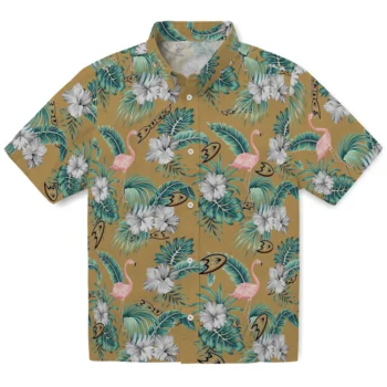 anaheim ducks flamingo palms gold hawaiian shirts best selling