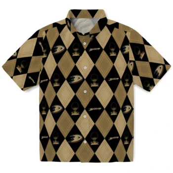 anaheim ducks balloon plaid gold hawaiian shirts best selling