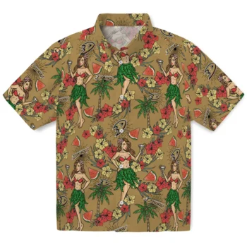 anaheim ducks hawaiian girls design gold hawaiian shirts best selling