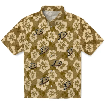 anaheim ducks hibiscus cluster gold hawaiian shirts best selling