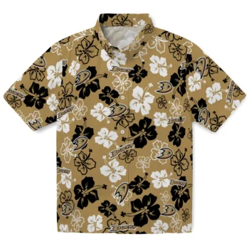 anaheim ducks hibiscus bloom gold hawaiian shirts best selling