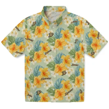 anaheim ducks hibiscus mood pale lime yellow hawaiian shirts best selling