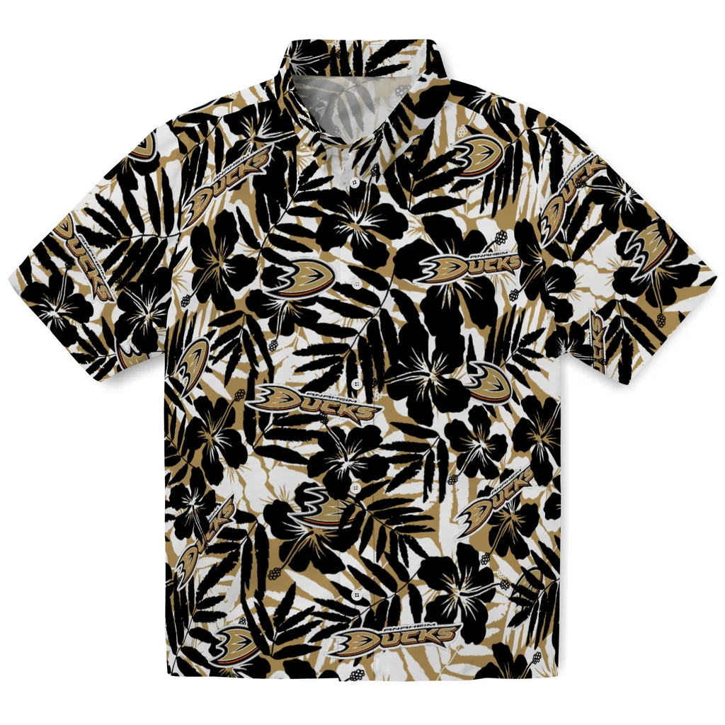 Anaheim Ducks Hawaiian Shirt - Hibiscus Overlay anaheim ducks hibiscus overlay hawaiian shirts best selling
