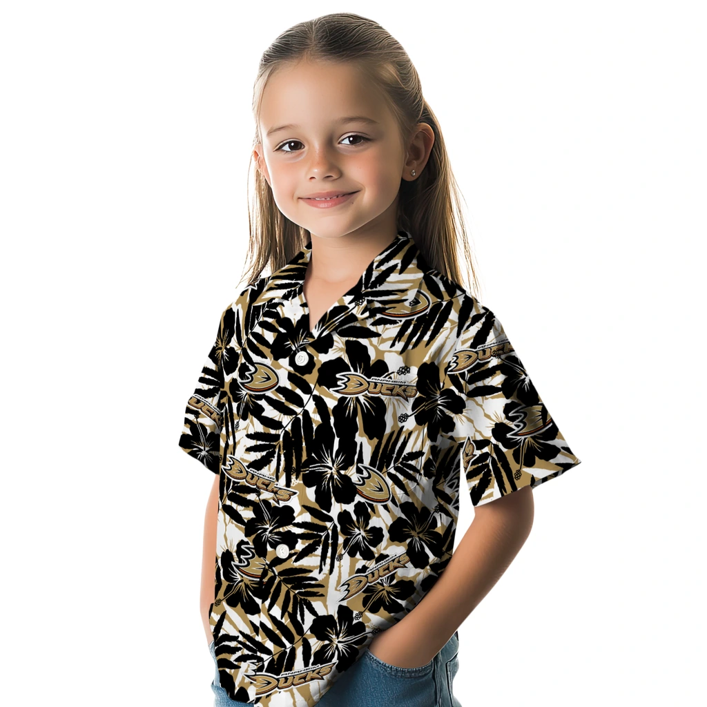 Anaheim Ducks Hawaiian Shirt - Hibiscus Overlay anaheim ducks hibiscus overlay hawaiian shirts premium grade