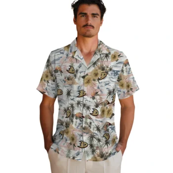 anaheim ducks hibiscus seaside white hawaiian shirts fashion forward
