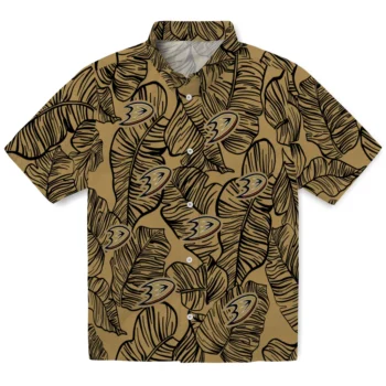 anaheim ducks leaf outline gold hawaiian shirts best selling