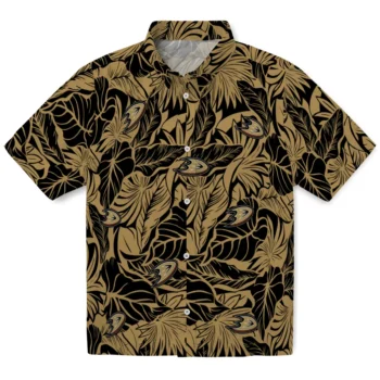 anaheim ducks monstera layer gold hawaiian shirts best selling