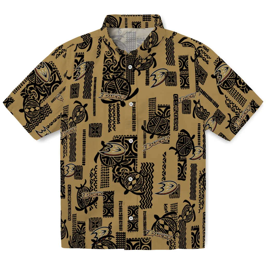 Anaheim Ducks Hawaiian Shirt - Turtle Lines anaheim ducks turtle lines gold hawaiian shirts best selling
