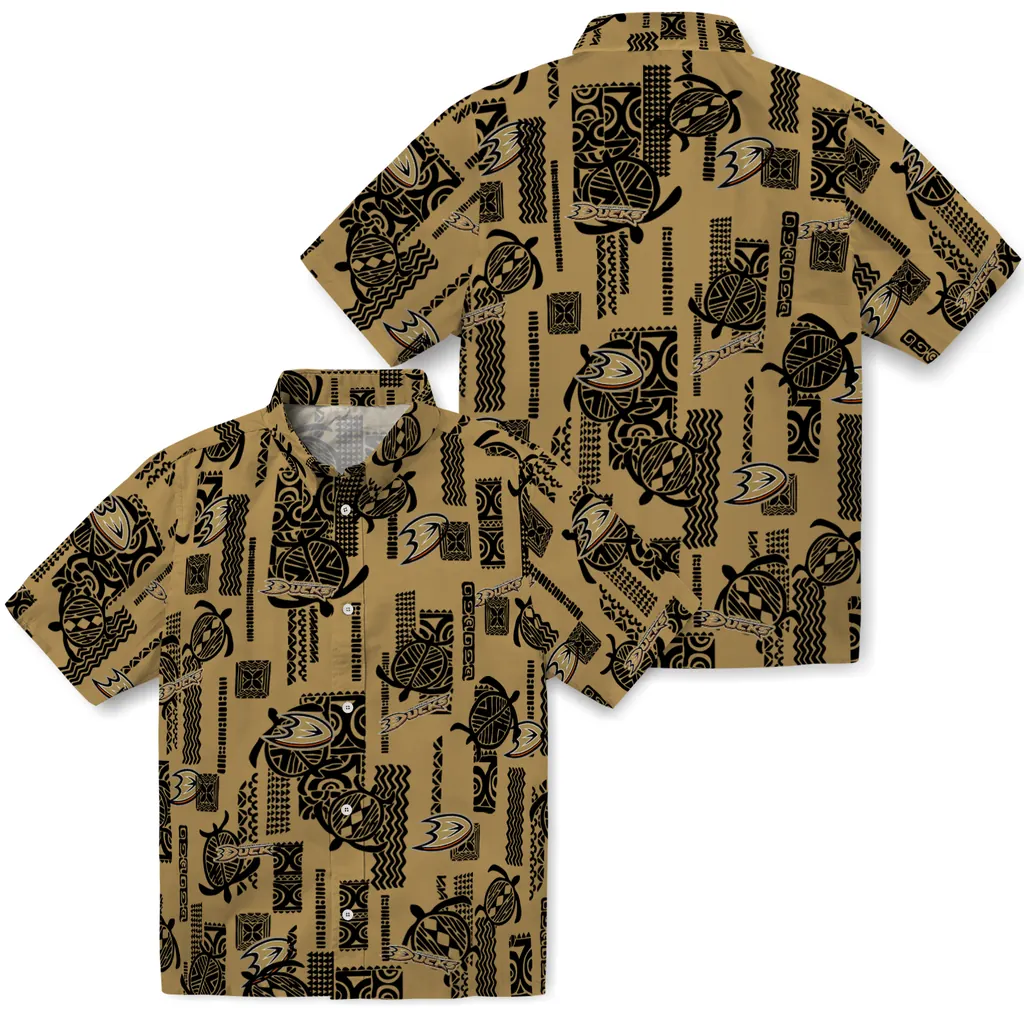 Anaheim Ducks Hawaiian Shirt - Turtle Lines anaheim ducks turtle lines gold hawaiian shirts high quality