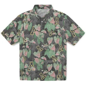 appalachian state mountaineers anthurium overlay black hawaiian shirts best selling