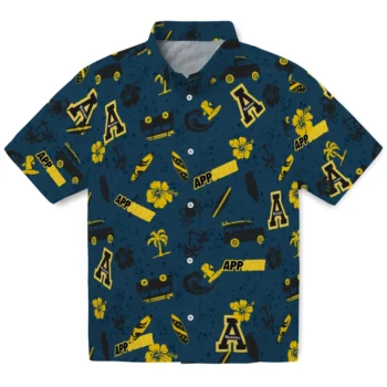 appalachian state mountaineers beach vibe navy hawaiian shirts best selling
