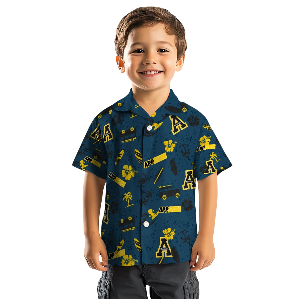 Appalachian State Mountaineers Hawaiian Shirt - Beach Vibe appalachian state mountaineers beach vibe navy hawaiian shirts top rated