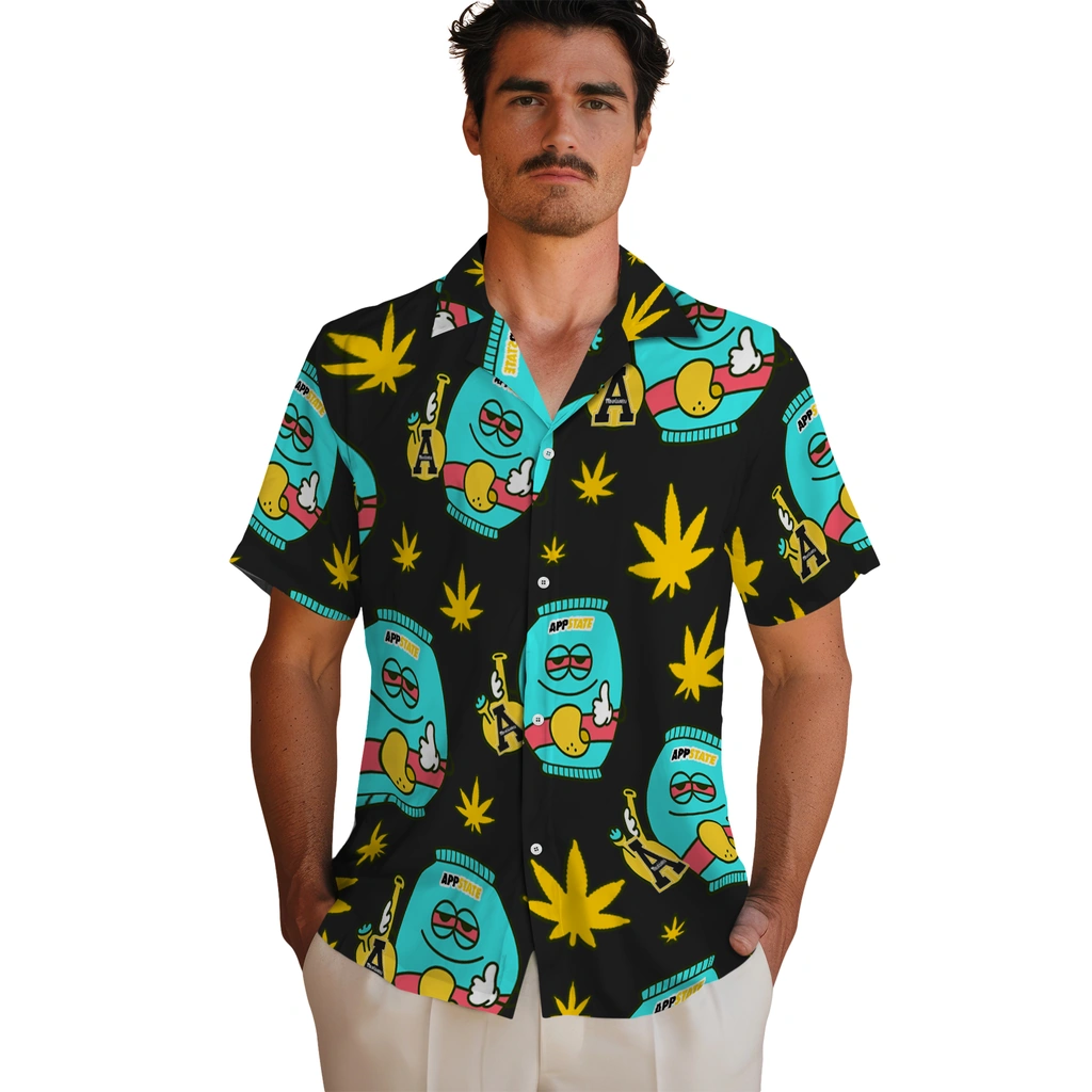 Appalachian State Mountaineers Hawaiian Shirt - Chill Vibe appalachian state mountaineers bong smile black hawaiian shirts fashion forward